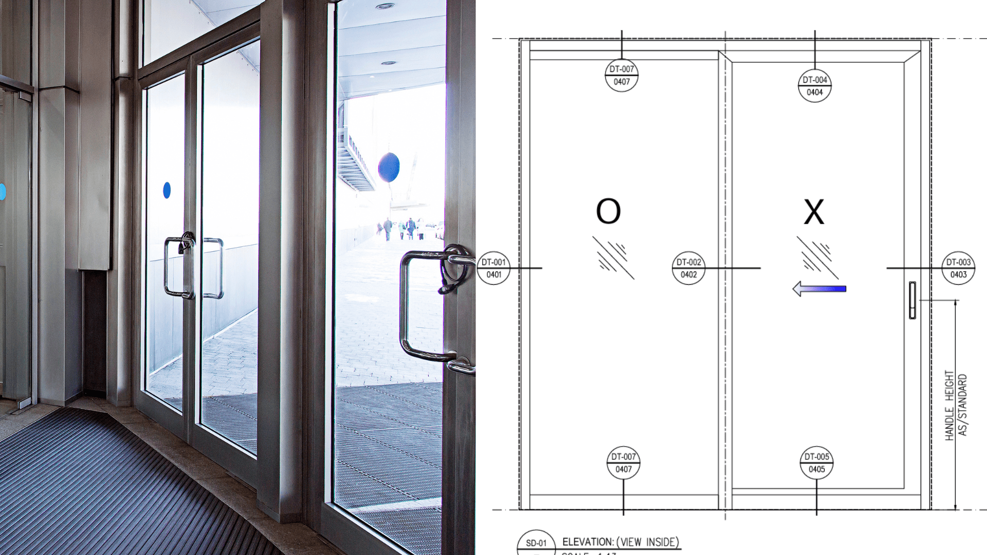 glass door, shop drawings